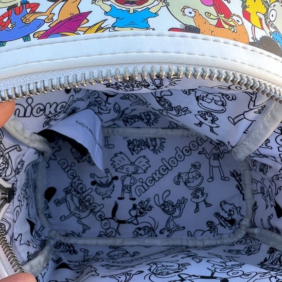 Retro Loungefly Nickelodeon Nick 90'S Rewind Gang Print allover Mini Backpack - Picture 13 of 14